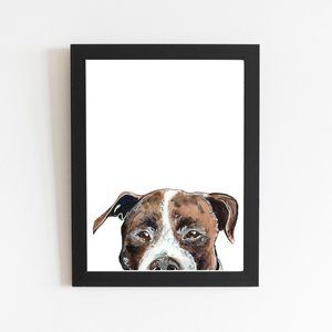 Pitbull Dog Art Print, Painting Print Dog Lover Gift, Animal Decor Pet Art Decor